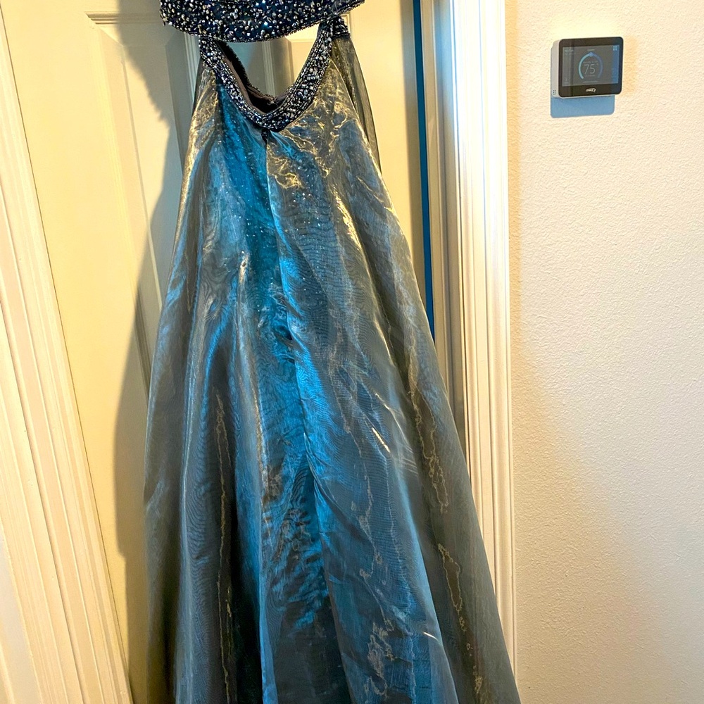 Gorgeous heavy beaded shorts, top with long train skirt!